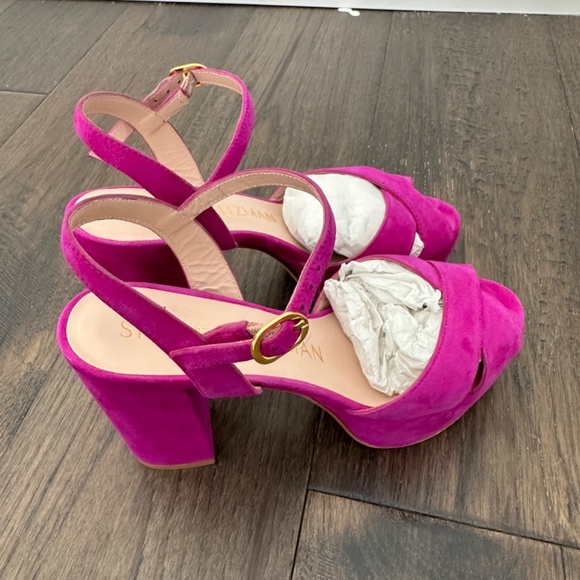 Stuart Weitzman purple suede platform sandals (size 6.5) - Picture 3 of 6